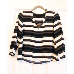 Zara - 3/4 sleeve striped blouse